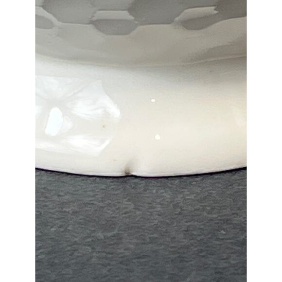 Embossed Mug White Gray Geometric Pattern Inside Honeycomb Footed Coffee Cup - Picture 5 of 9